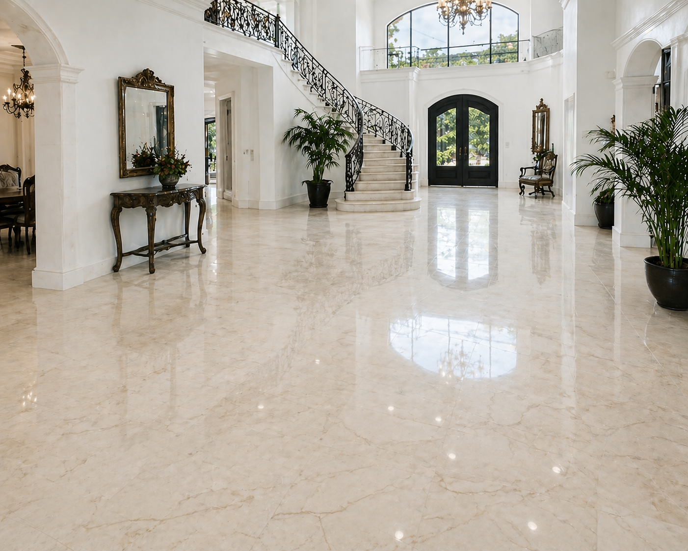 Travertine Floor Polishing in Miami